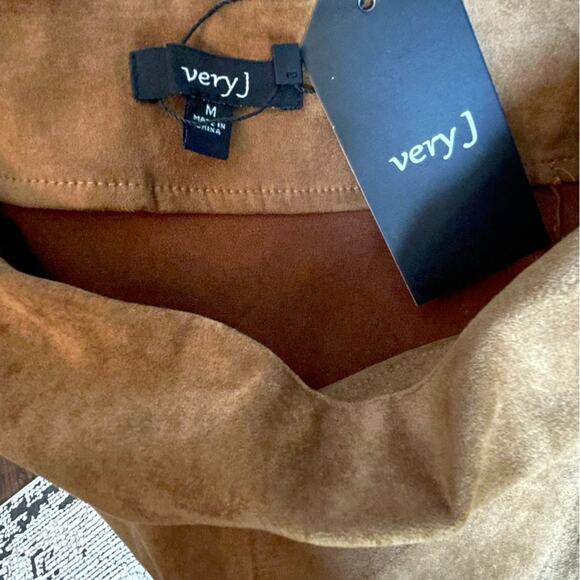 Very J Faux Suede Studded Hem Mini Skirt Medium Jr. - Picture 4 of 6